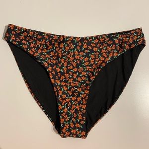 Beach Riot Black Floral Bikini Bottom NWOT